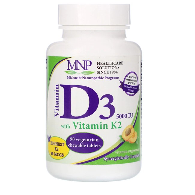 Michael's Naturopathic, Vitamin D3 with Vitamin K2, Natural Apricot