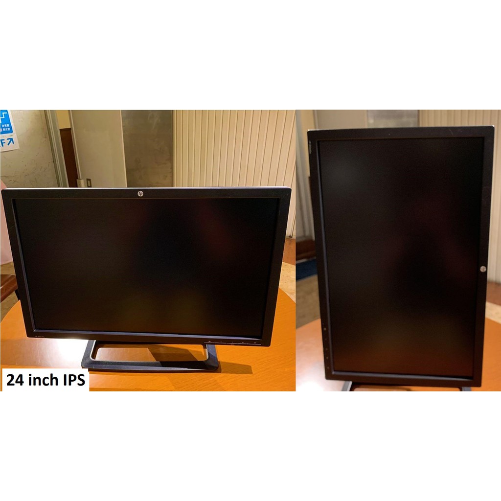 HP 24 inch IPS LED monitor. Rotate Vertical, HDMI, Display port, Audio