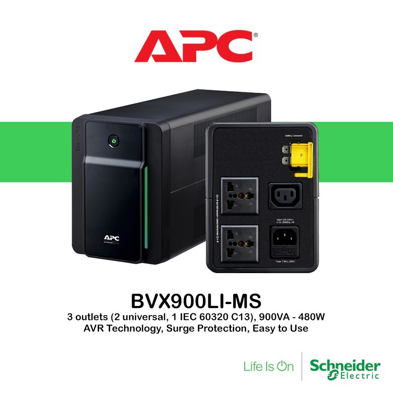 APC UPS 900VA480W Uninterruptible Power Supply (BVX900LIMS, Easy UPS