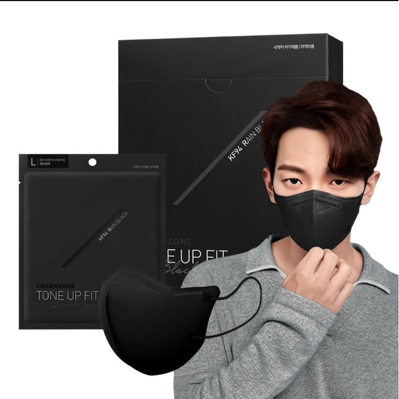 Charmzone TONEUP FIT Face Mask KF94 BLACK LABEL 4PLY/3Colors/1PC