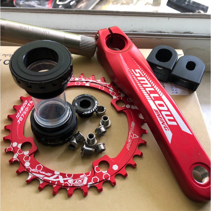 SMLLOW Crankset + BB+ Chainring 32/34/36/38T Crankset For Mountain Bike