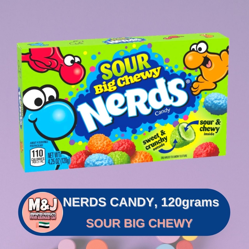 LIMITED! WONKA NERDS Candy, Sour Big Chewy Candies, 120 grams box, Sour