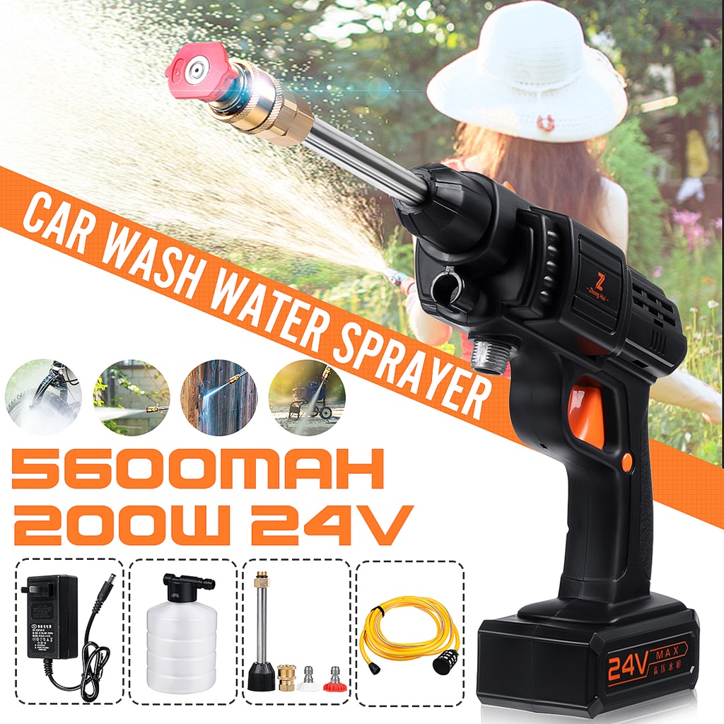 Cordless High Pressure Car Washer Gun Handheld Auto Spray Powerful Car