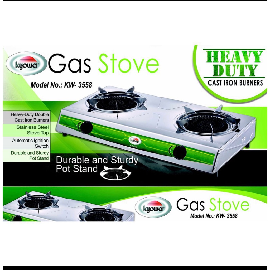 KYOWA DOUBLE BURNER GAS STOVE HEAVY DUTY BURNERS KW3558 Shopee