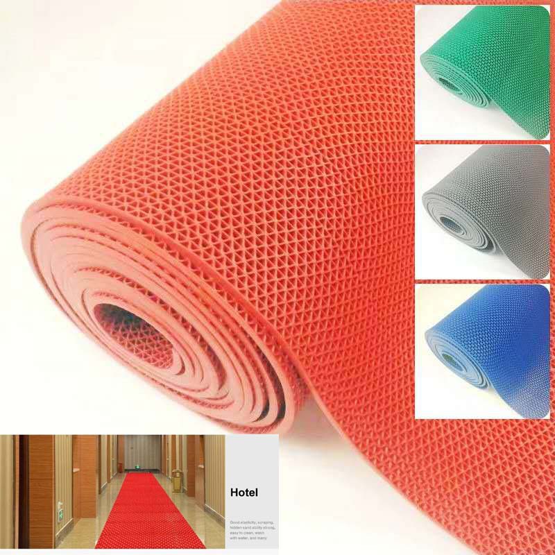 Hotel bathroom nonslip mat large area PVC kitchen Sshaped mesh shower