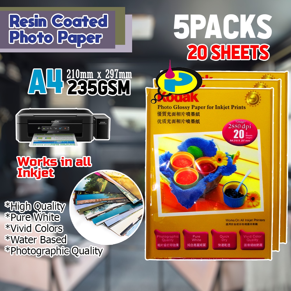 5 pack KD rc woven linen glossy satin rough satin photo paper A4 size