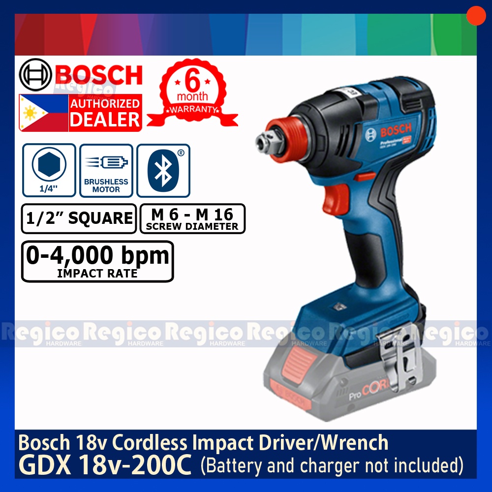 Bosch Brushless Cordless Bluetooth Impact Drill Driver/Wrench GDX 18V