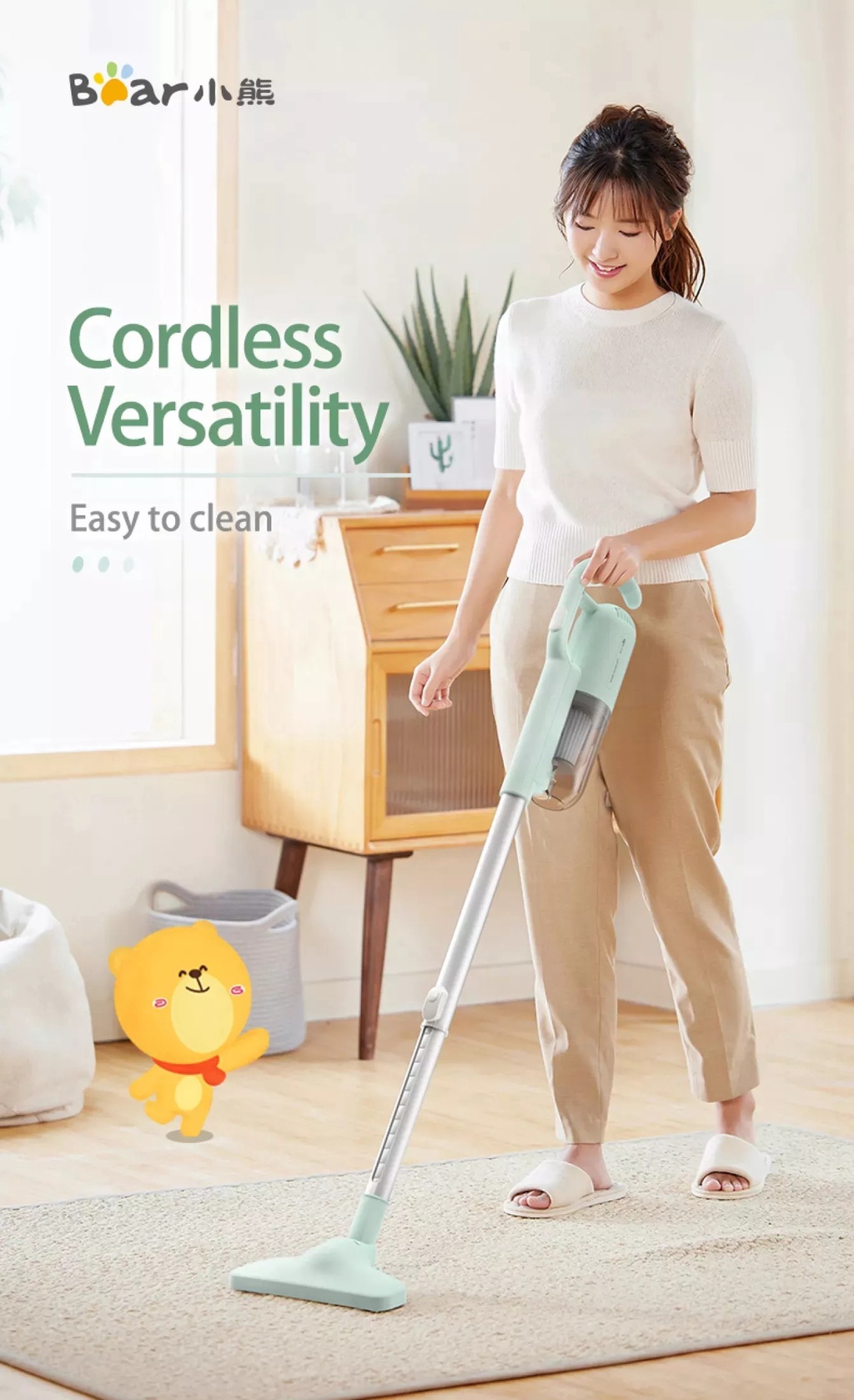 GAABOR x BEAR Cordless Dual Mode Lightweight Vacuum Cleaner 100W Power