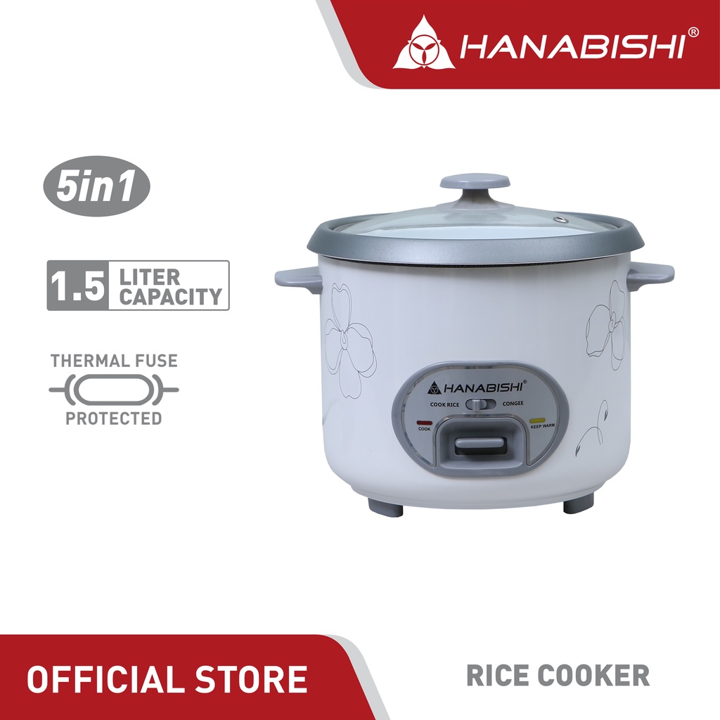 Hanabishi Rice Cooker HHRC15R2C 1.5L 7 cups 5in1 MultiFunction