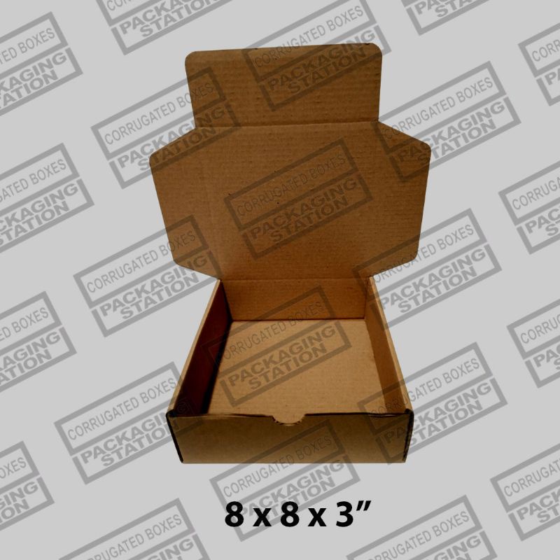 corrugated mailer box / shipping box 8 x 8 x 3 inch ( 50 pcs ) Shopee
