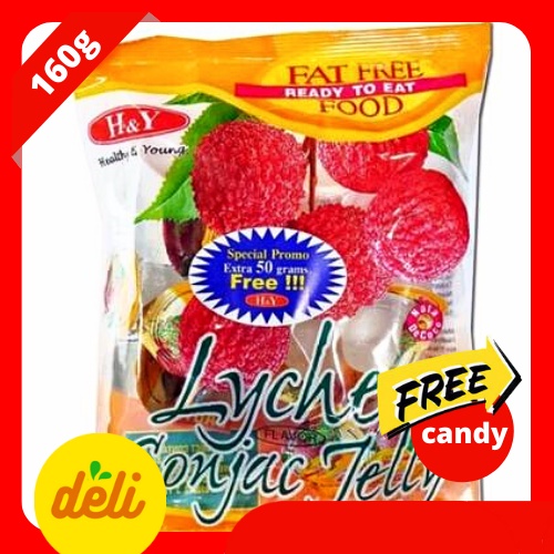 160g H&Y FAT FREE LYCHEE CONJAC JELLY JELLY ACE FLAVOR CANDY JELLIES
