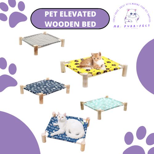 Pet bed Elevated Wooden Portable Cooling Pet Cat Bed Shopee Philippines