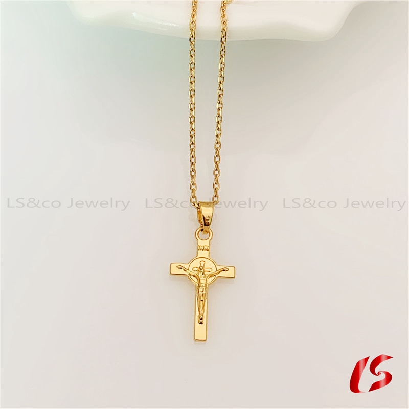 LS jewelry 18K Gold Plated Cross Necklace N0090 Shopee Philippines