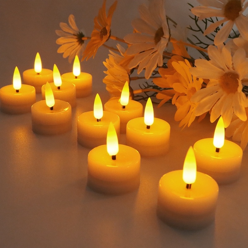 1Pc Battery Operated LED Tea Lights Candles Flameless Flickering Warm White/Yellow Candle Lamp