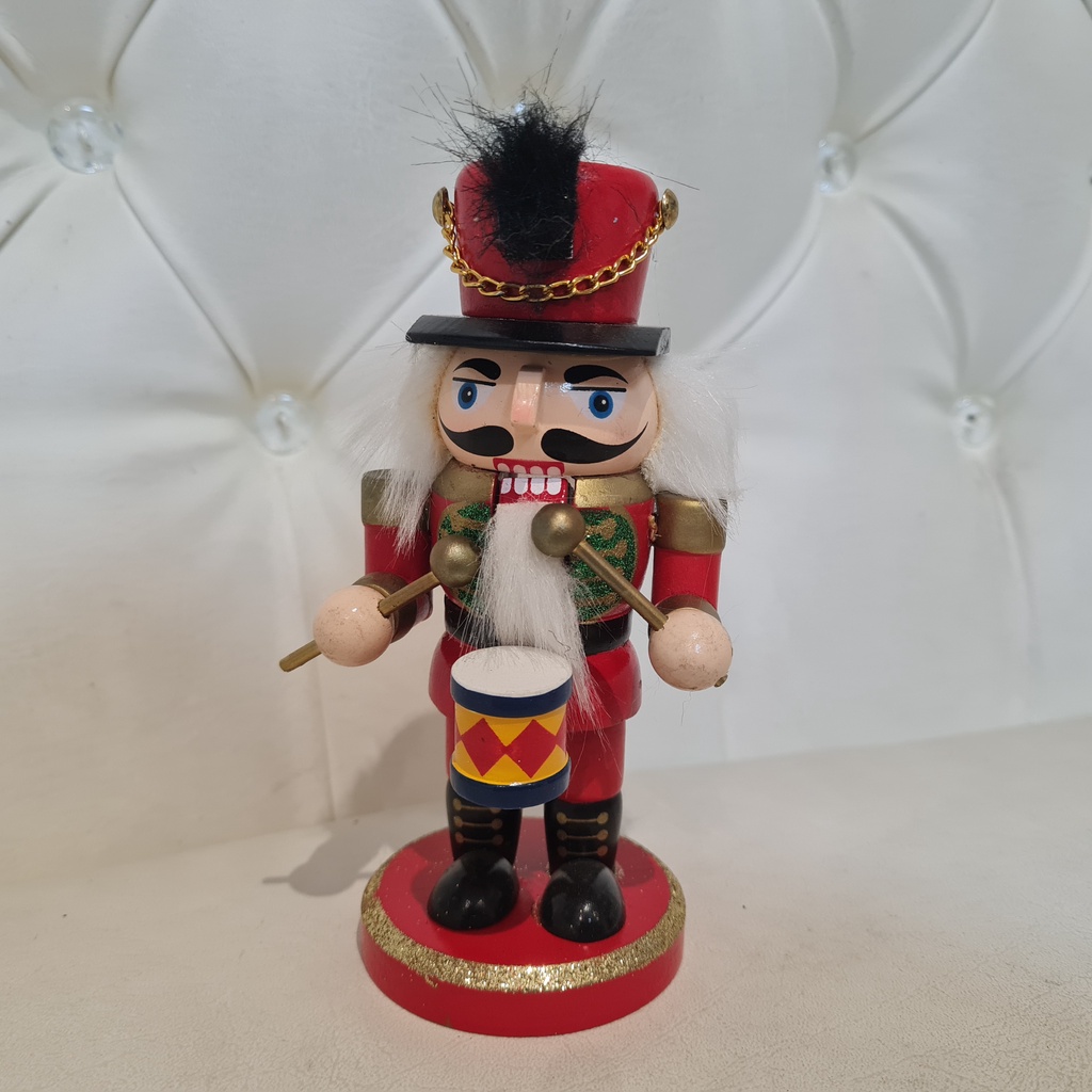 Christmas Decor Wooden Nutcracker DRUMS 15 CM Figurine for Holiday