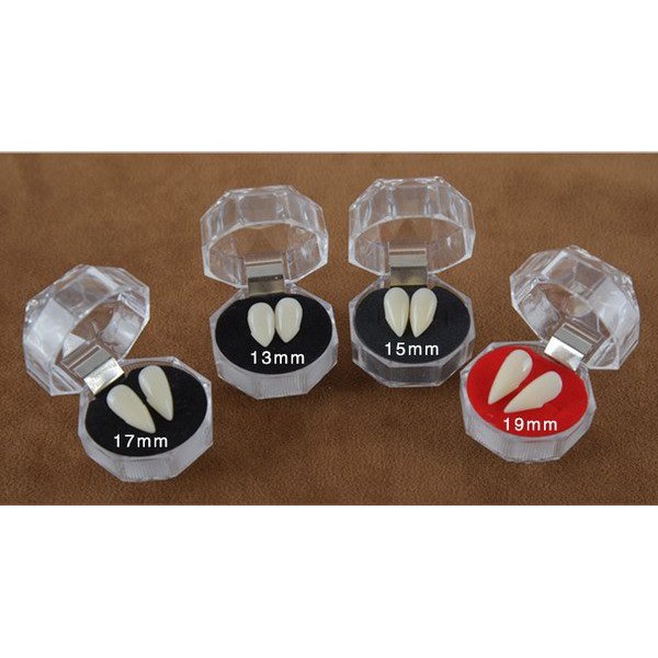 Porcelain Fake Fangs for Cosplay Adhesive Included and Free Fake Blood