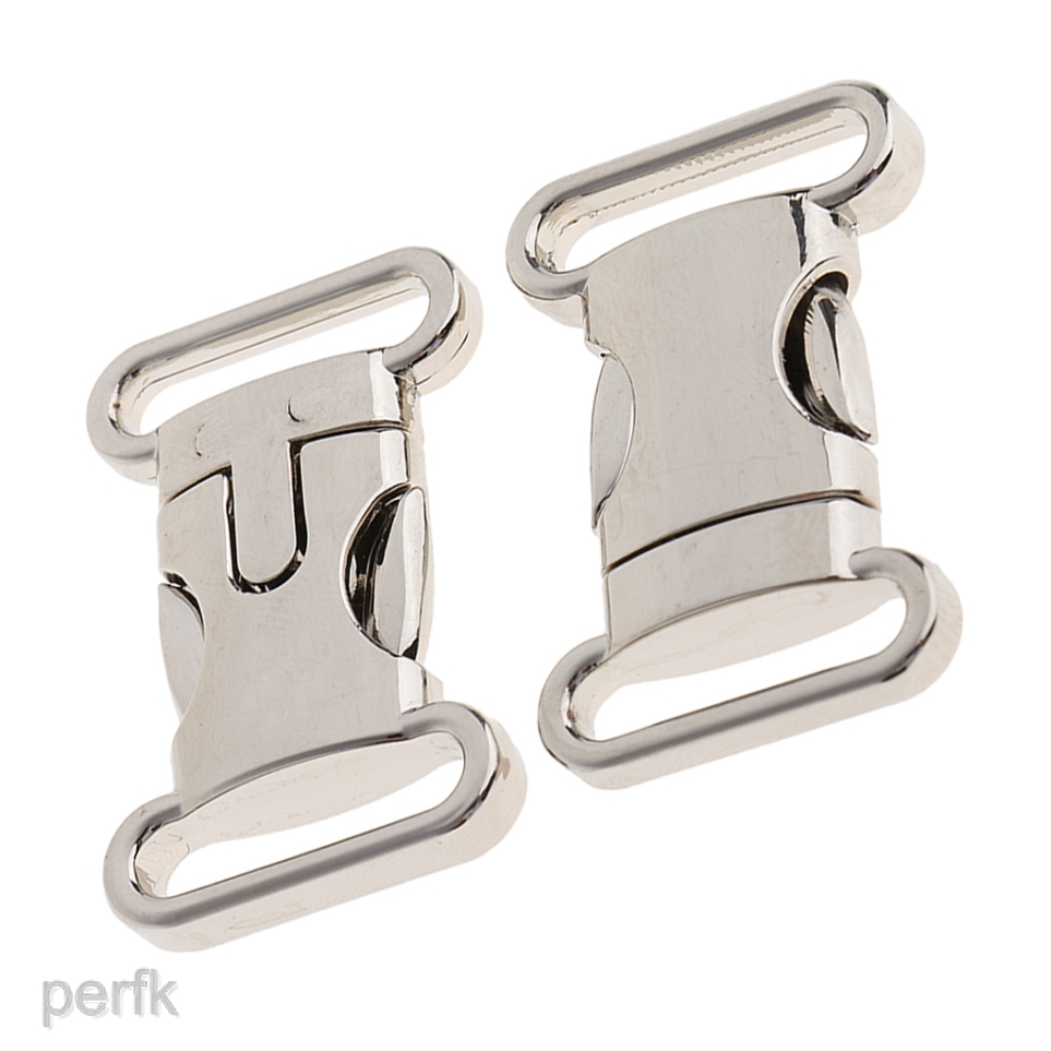 2Pcs Metal Side Release Buckles Clips For bing Narrow Fabrics And