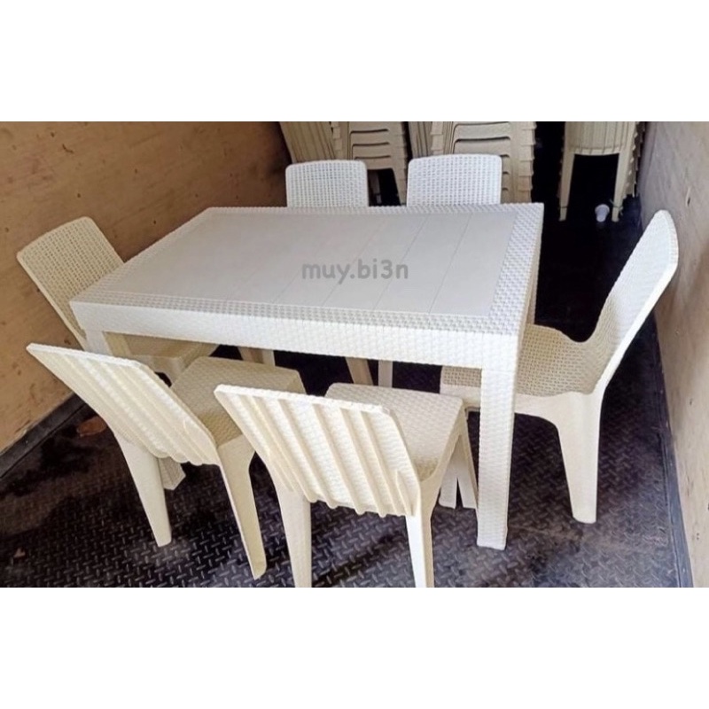 No. 1 RATTAN DINING TABLE AND CHAIR SET 6 SEATER SET