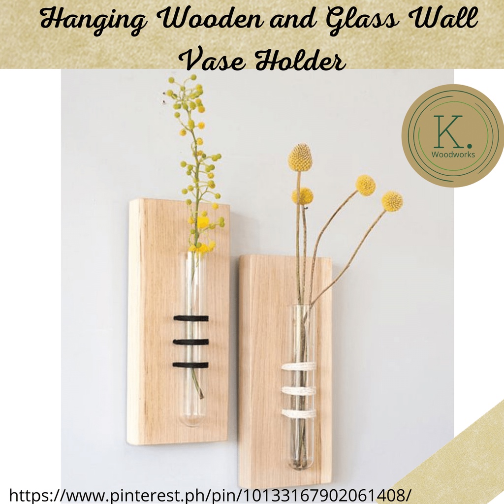 Hanging Wooden and Glass Wall Vase Holder(Test Tube) Shopee Philippines