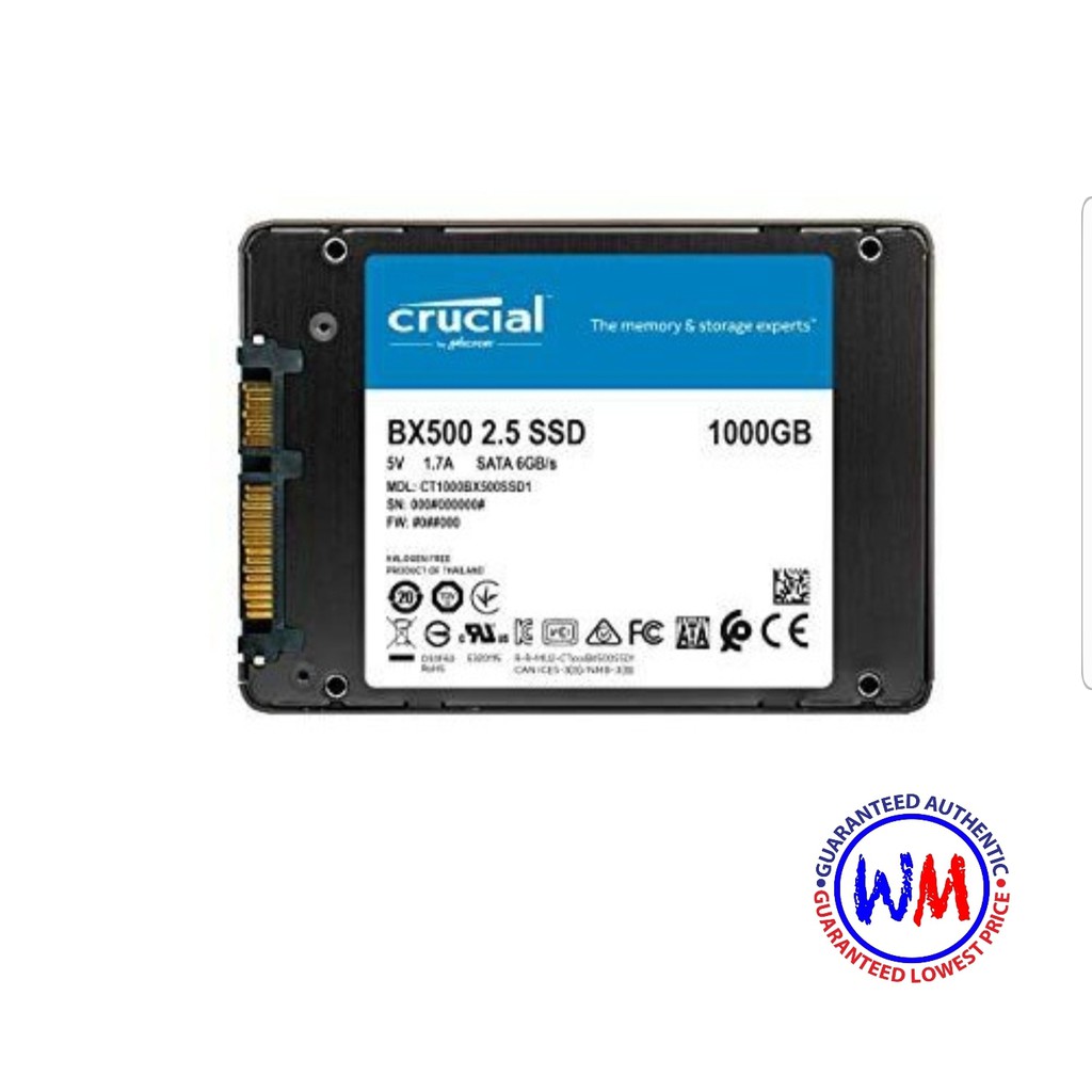 Crucial BX500 1TB 3D NAND SATA 2.5Inch Internal SSD CT1000BX500SSD1