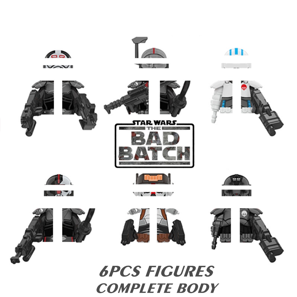6PCS/SET Star Space Wars Figures The Bad Batch Clone Troopers Hunter