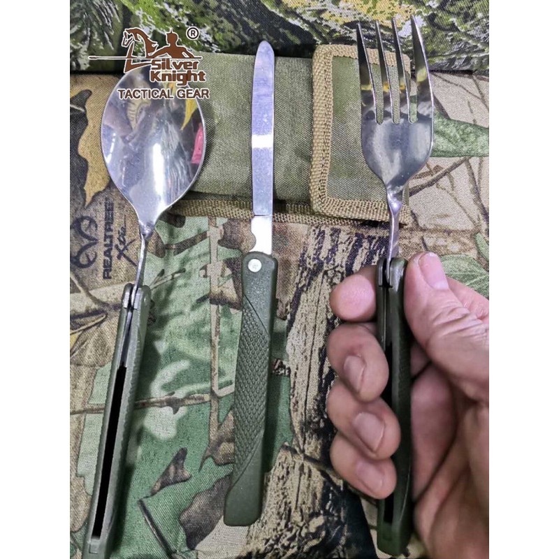 Outdoor Army Folding Spoon; Fork; Knife Tableware Set Shopee Philippines