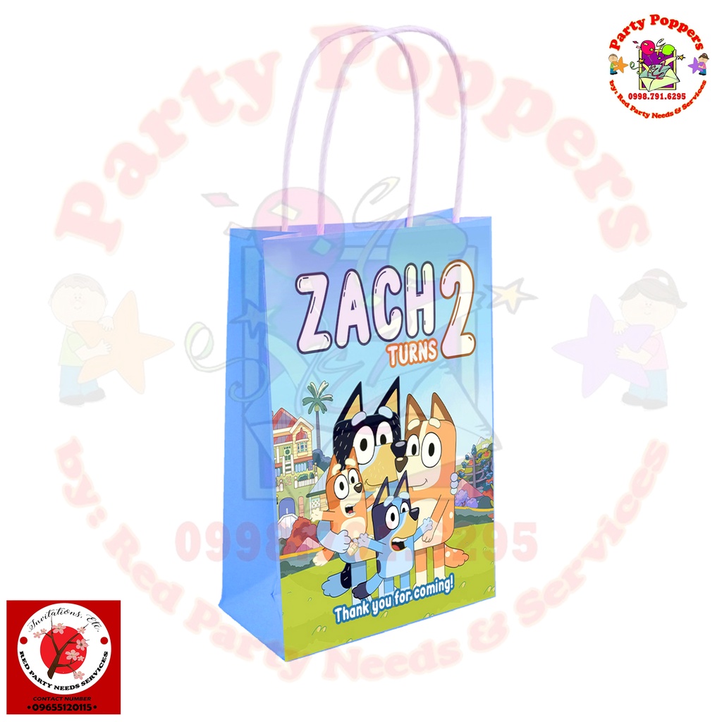 Disney Bluey themed loot bags Customized with celebrants name Shopee