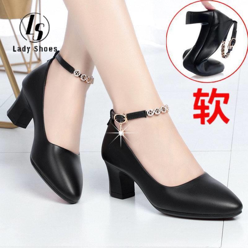 2 inches School shoes with heels Block heels Soft leather Shopee