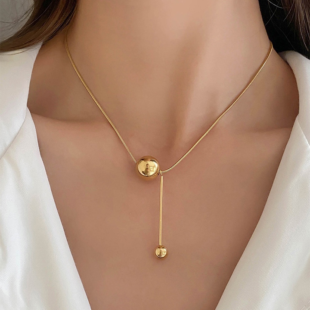 Vnox Round Ball Chain Necklace,Gold Ball Necklace,Minimalist Ball