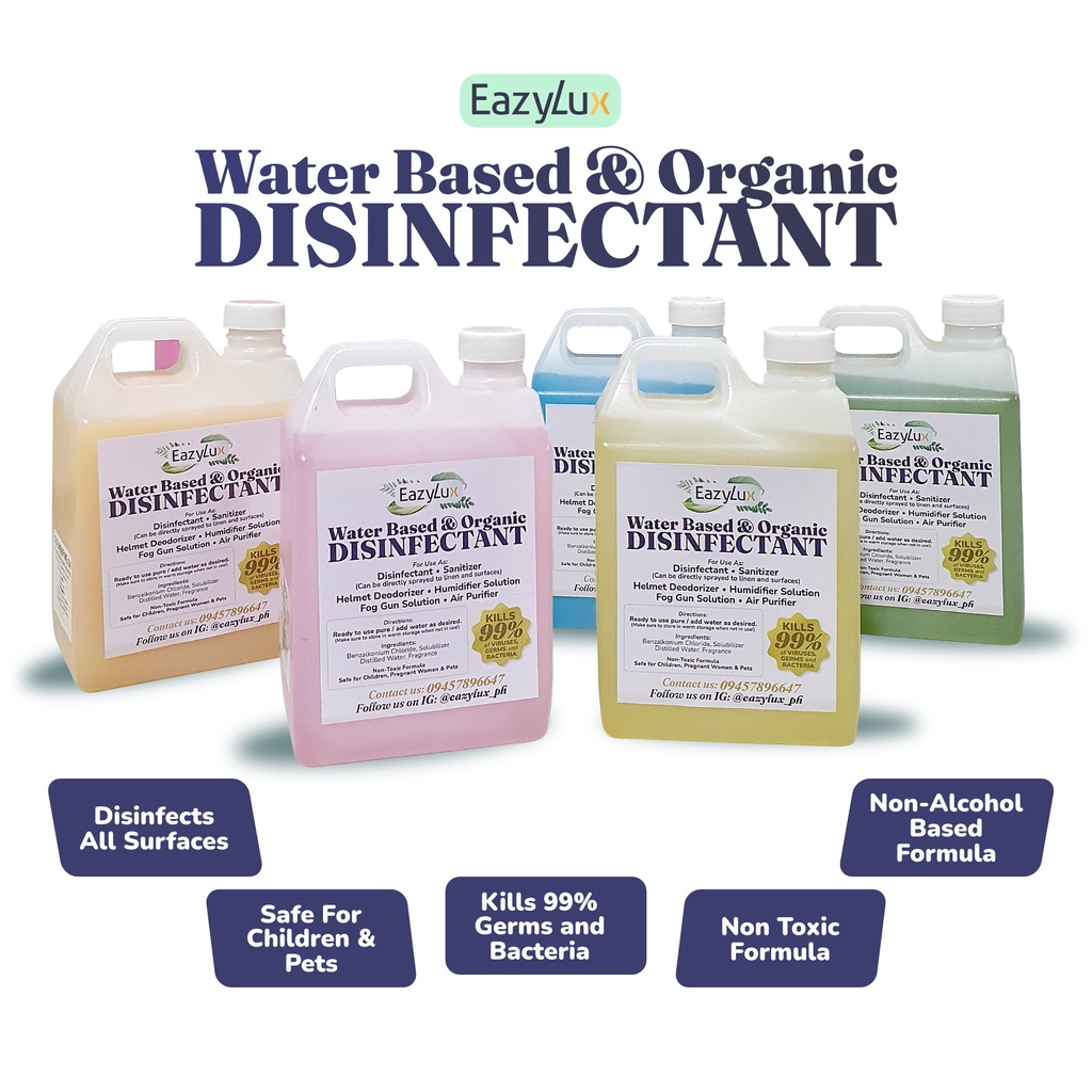 1Liter EazyLux 12in1 Disinfectant Solution Organic WaterBased