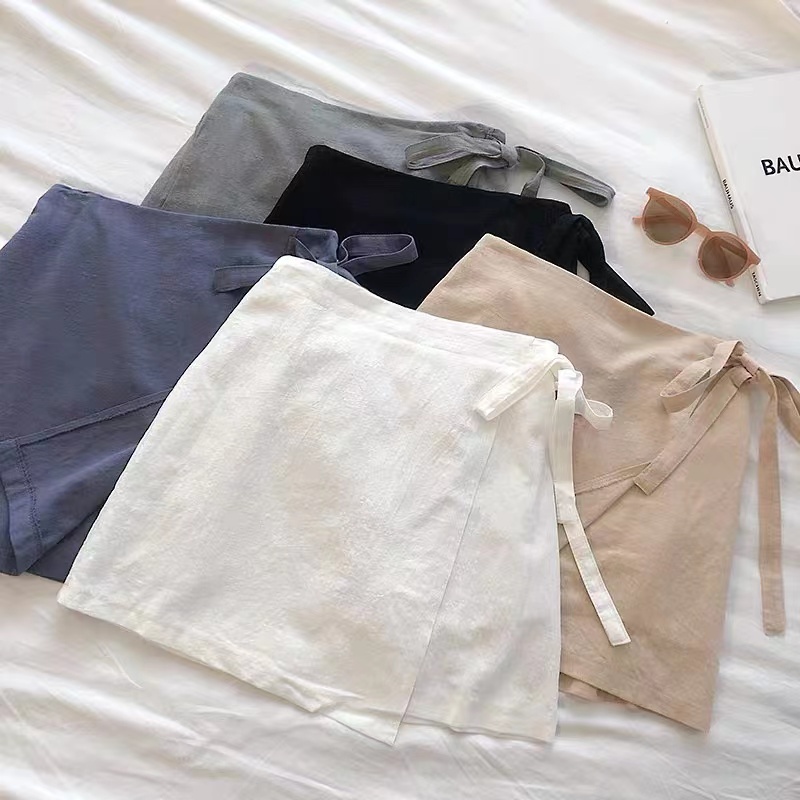 KOREAN SKORT PALDA SHORTS Premium Cotton Linen Shopee Philippines
