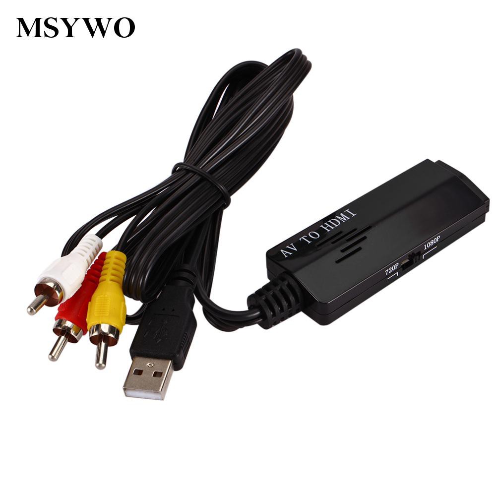 msywo07 RCA AV to HDMI Converter 3RCA For HDTV XBOX PS4