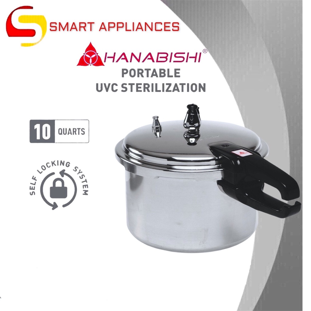 Hanabishi Pressure Cooker HPC 10Q 10 Quarts Aluminum Body by Smart