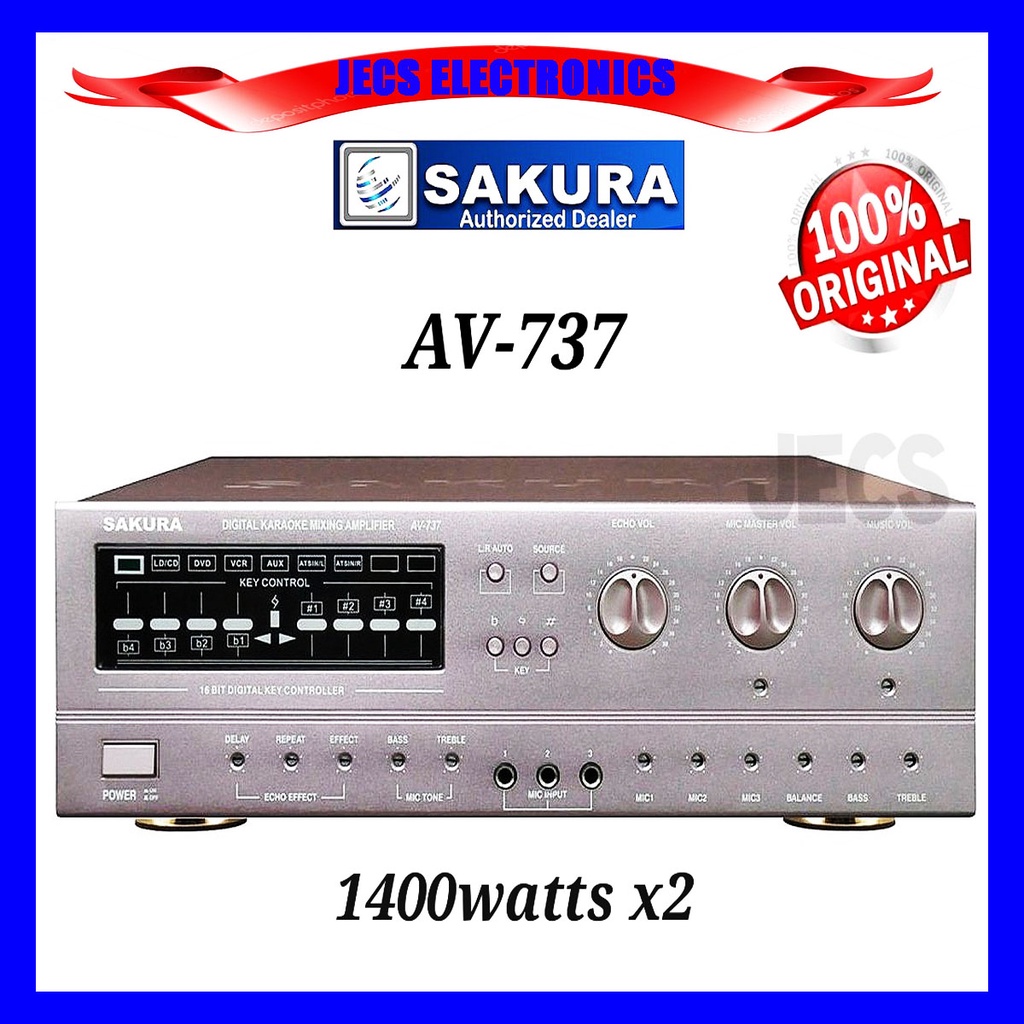 SAKURA AV737 2 CHANNEL DIGITAL ECHO MIXING AMPLIFIER W/ PITCH CONTROL