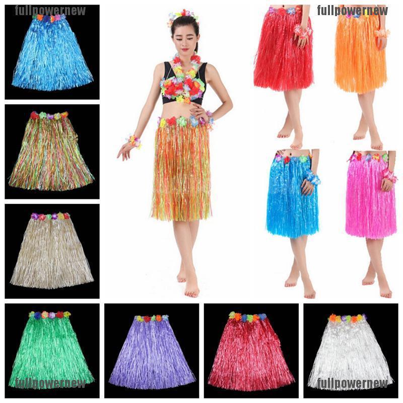 Hawaiian Dress Skirt Hula Grass Skirt With Flower Shopee Philippines