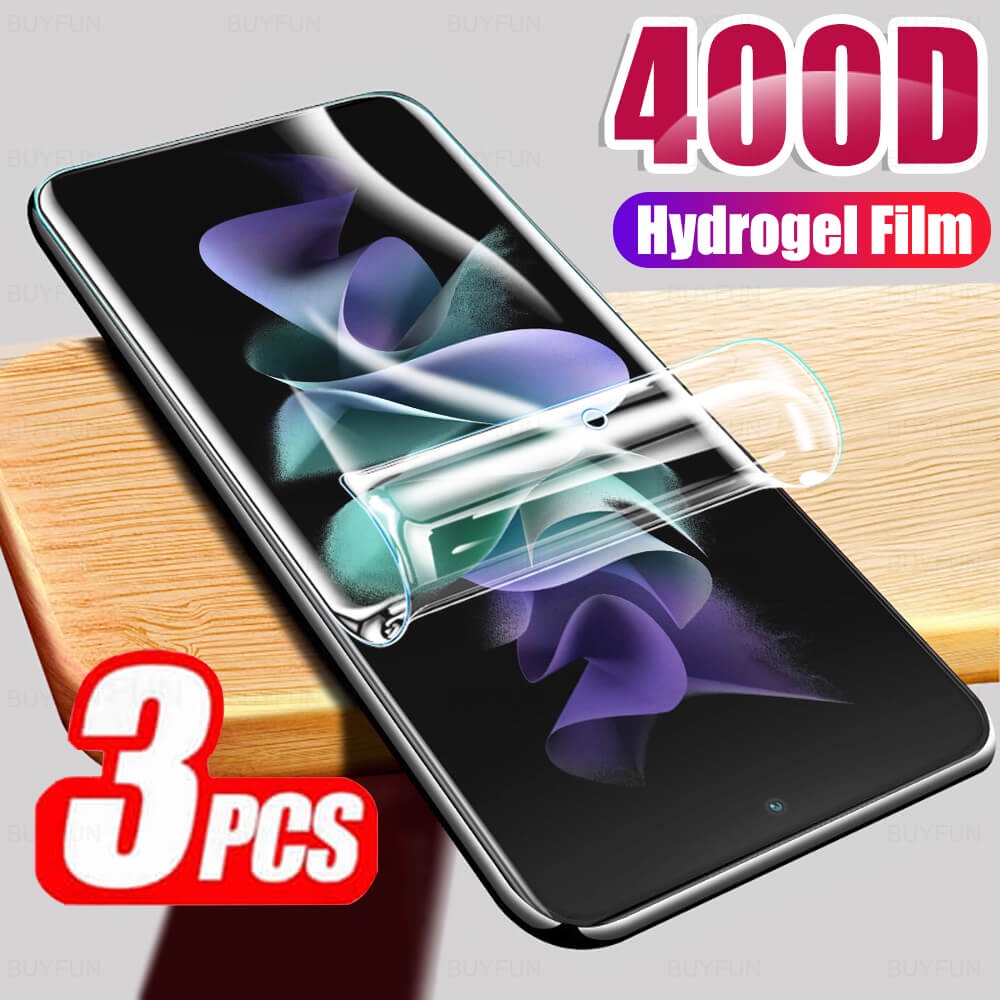 3Pcs Full Cover For Samsung Galaxy Z Flip 4 Soft Hydrogel Films Not