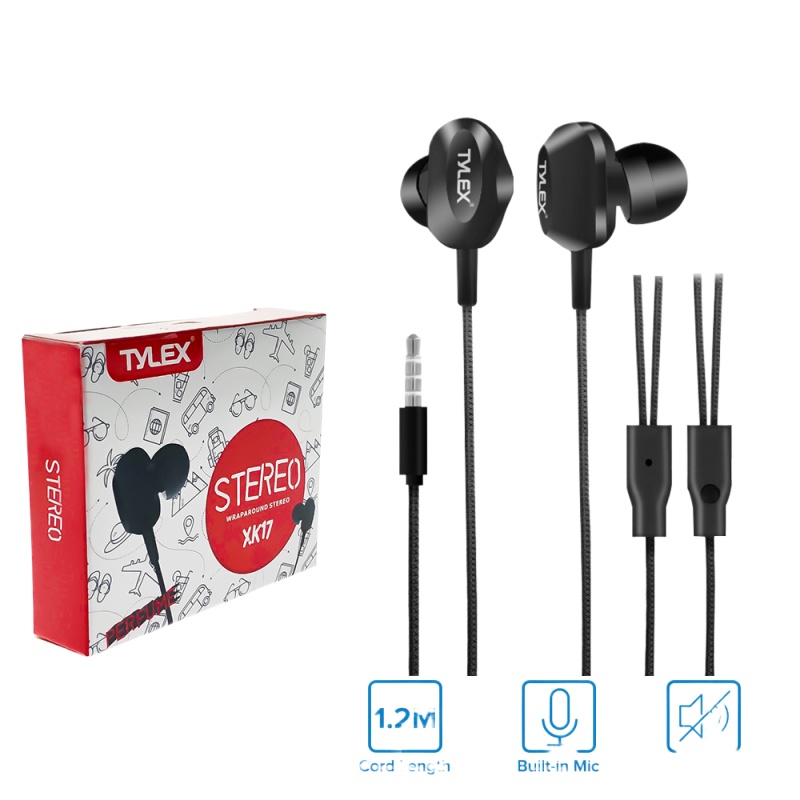 Tylex XK17 Wrap Around HiFi Sound Music Stereo Earphones with Builtin