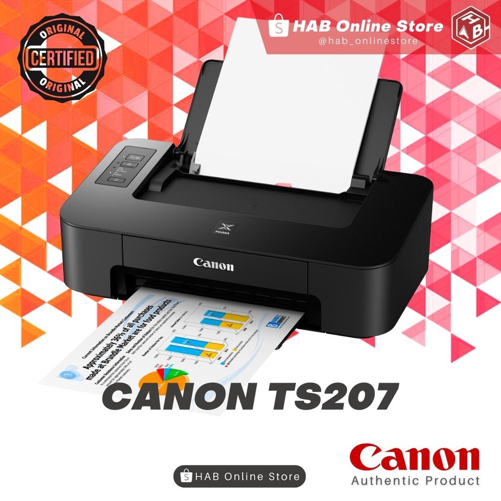 Canon Pixma TS207 Single Function Printer w/ Original Cartridge