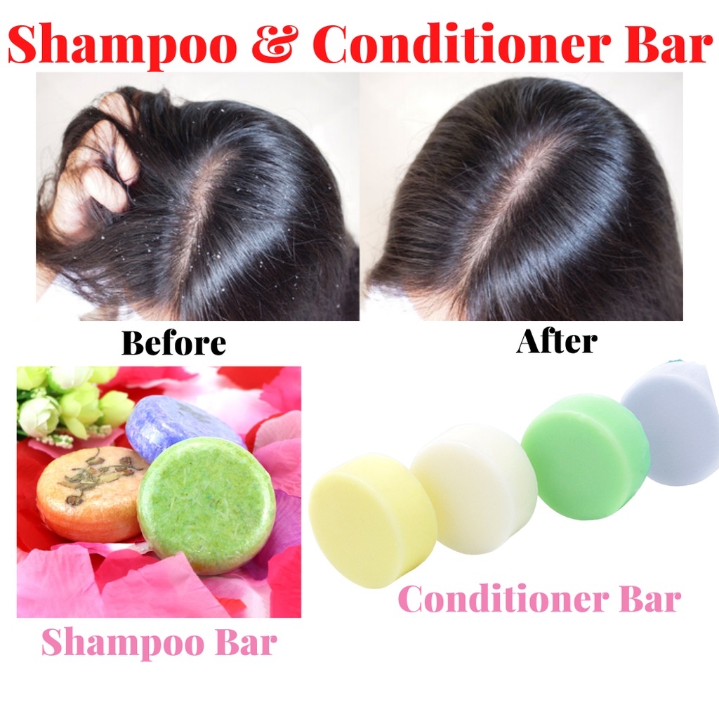 BUNDLE [Shampoo + Conditioner] Natural Plant Extract Bar Treated Dry Rebonded Frizzy Damaged