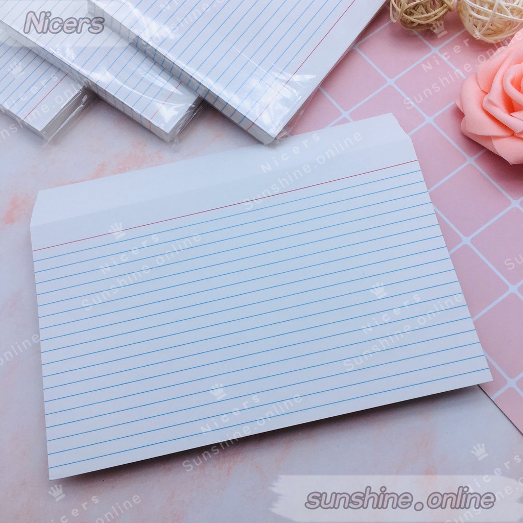 5x8 inches INDEX CARD RULED BOTH SIDES 100pcs per pack Shopee Philippines
