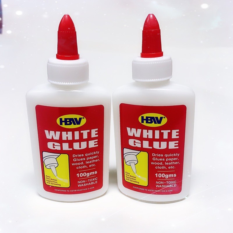 1PCS HBW WASHABLE WHITE GLUE FOR GLUE PAPER WOOD LEATHER CLOTHS