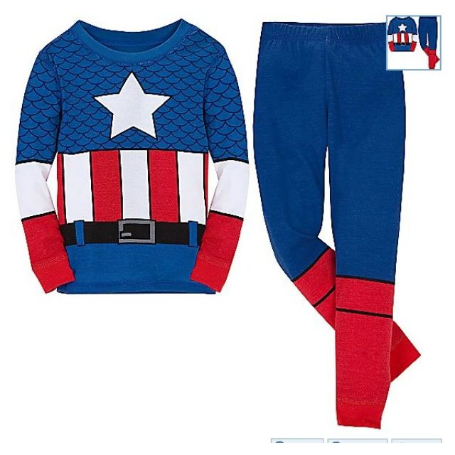 Captain America Costume 1 Baby Kids Boys Pajama Set Terno Shopee
