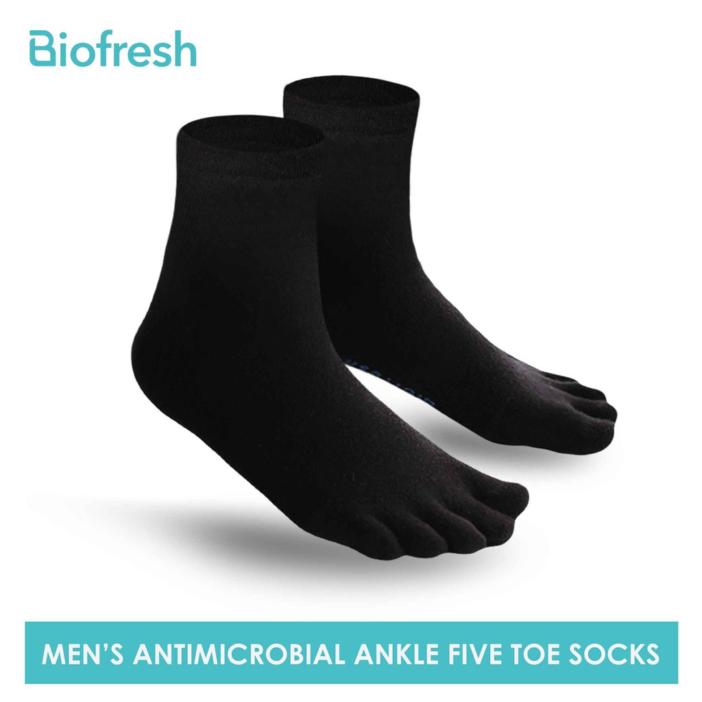 Biofresh Men's Antimicrobial Five Toe Ankle Sports Socks 1 pair RMTS4