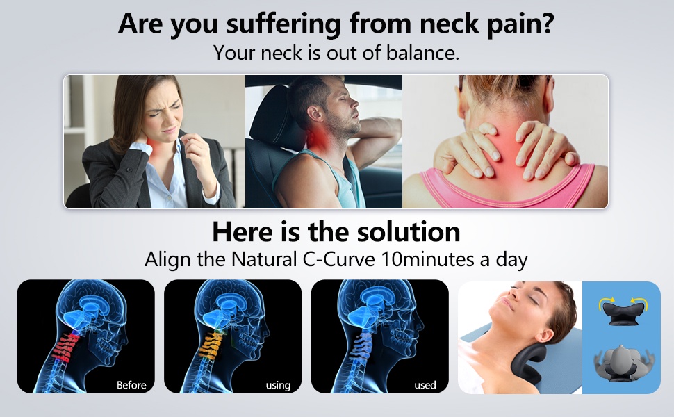 Neck Stretcher for Neck Pain Relief, Heated Cervical Traction Device