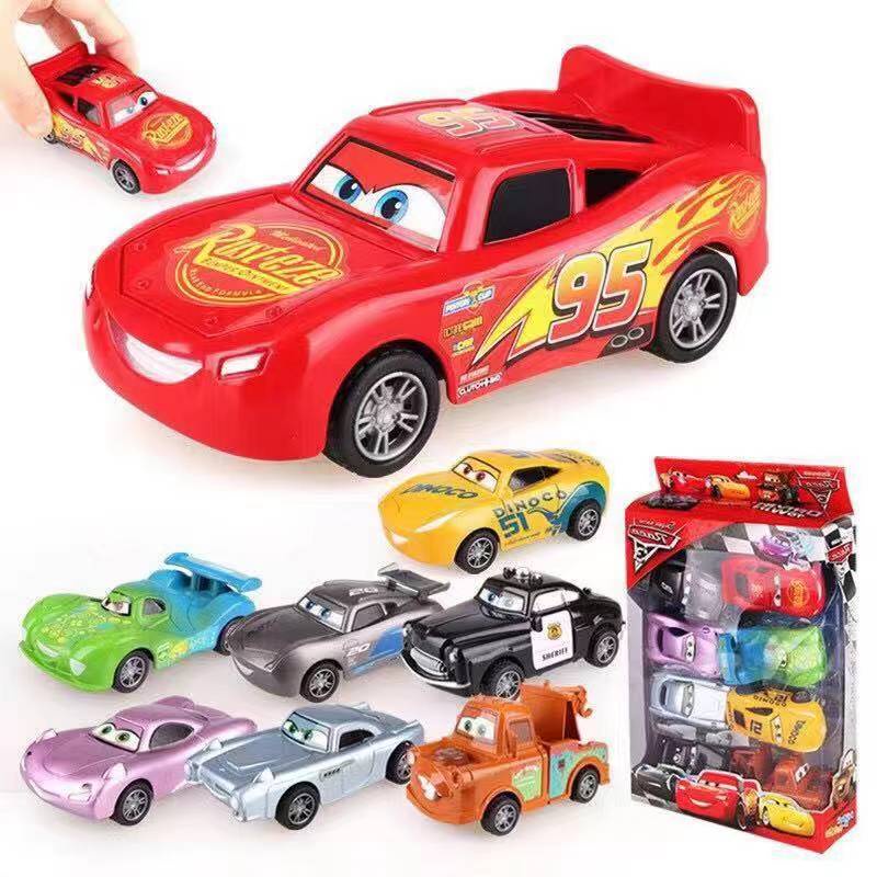 8 In 1 Mini McQueen Car Toy Model Racing Cars Pull Back Toy Shopee