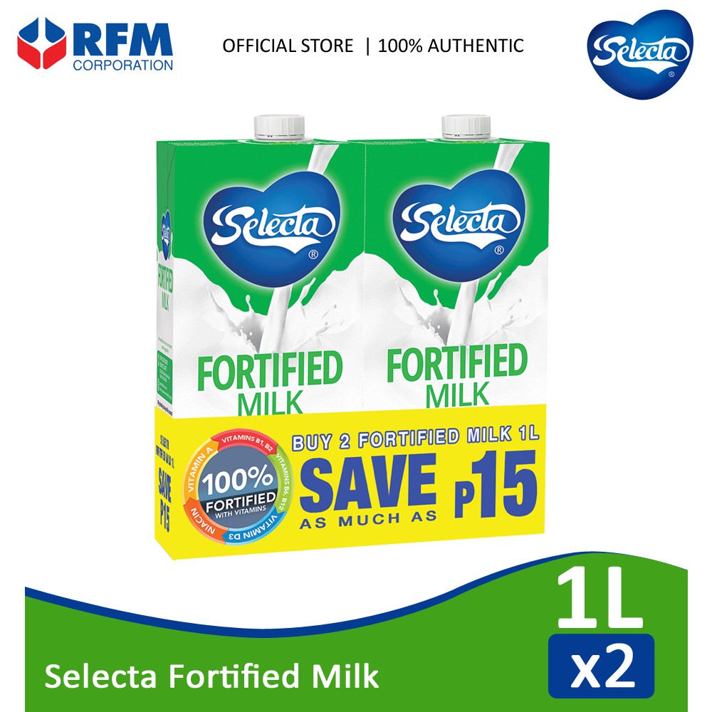 Selecta Fortified Milk 1 Liter Set of 2s Shopee Philippines