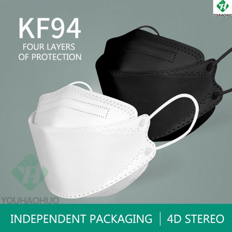 10PCS KF94 Mask 4Layer NonWoven Protective Filter 3D Korean Mask