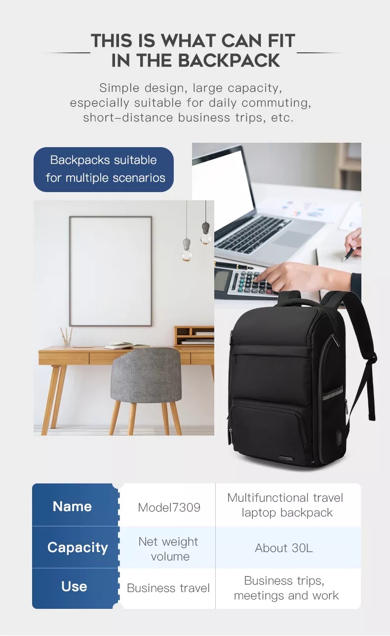 Bange 7309 Bag Backpack Anti Theft YKK Zipper Waterproof Laptop