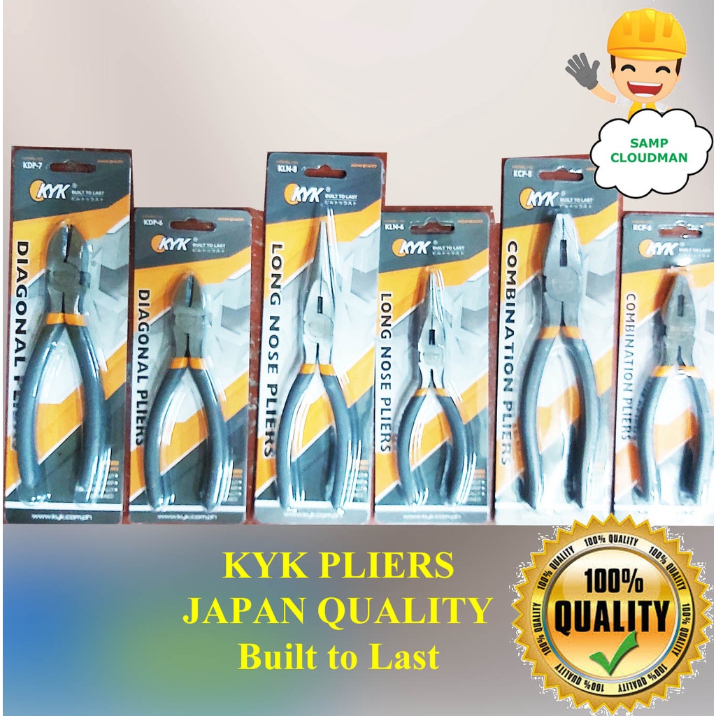 KYK Japan Quality Pliers Diagonal Combination Long Nose 6 7 8 inches