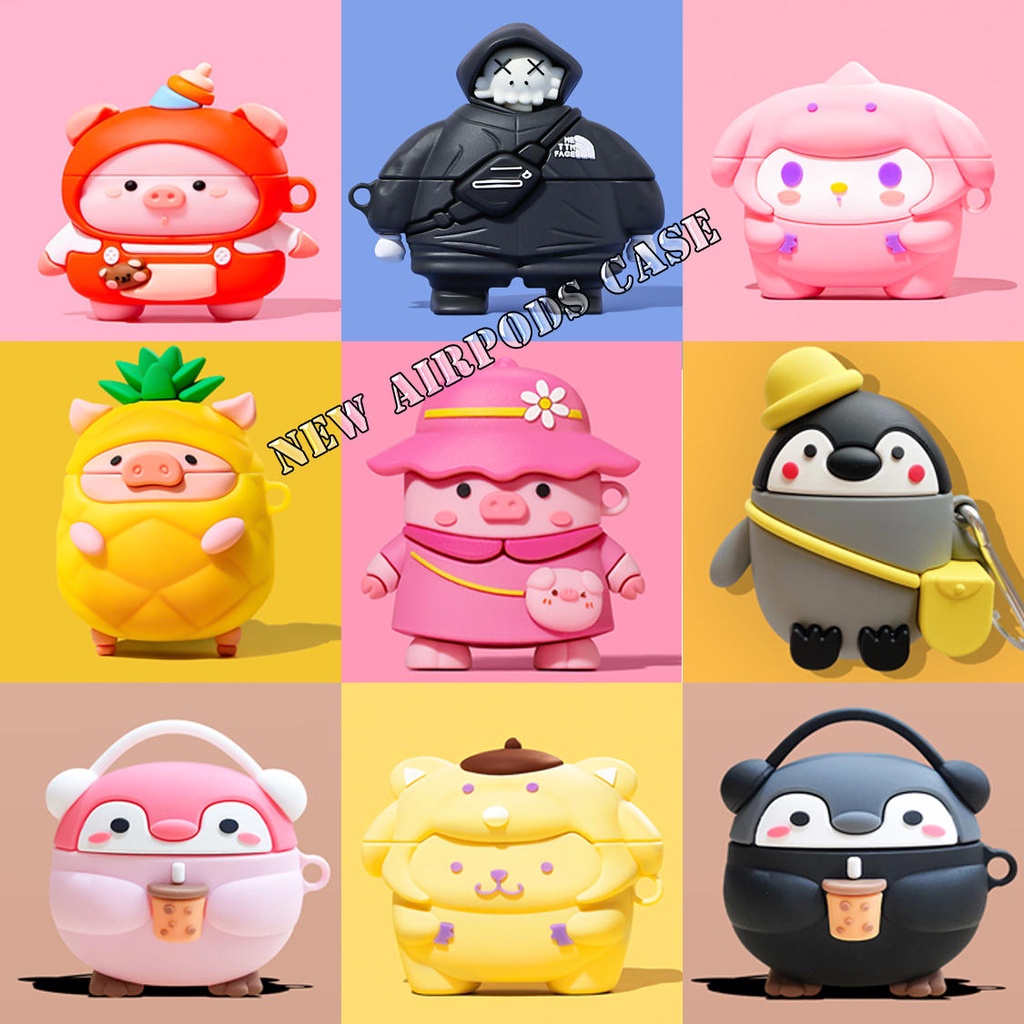 Cute Pig Silicone 3D Stereo Headphone Case for AirPods3gen case